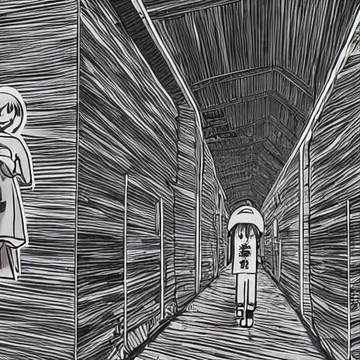 Image similar to shelter by porter robinson and junji ito, futuristic placard 8k hd