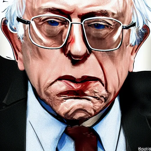 Image similar to Bernie Sanders in the style of GTA IV loading screen