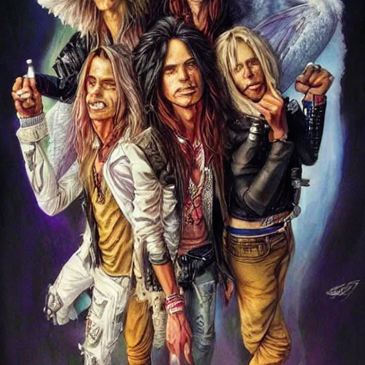 highly detailed, crazy aerosmith!!, young, by artgerm, Stable Diffusion