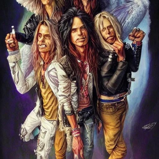 highly detailed, crazy aerosmith!!, young, by artgerm