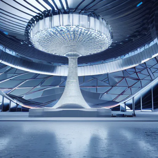 Image similar to octane render, industrial light magic, sharp professional photo inside a high - end luxurious beautiful utopian futuristic chicago worlds fair, ultradetailed, photorealistic, cinema 4 d, volumetric lighting, raytraced lighting and reflections, designed by award winning future architect