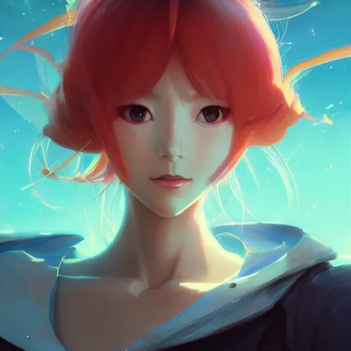 Image similar to a beautiful portrait of a beautiful asuka, anime concept art by pete mohrbacher and guweiz and ilya kuvshinov, digital art, highly detailed, intricate, sharp focus, trending on artstation hq, deviantart, unreal engine 5, 4 k uhd image