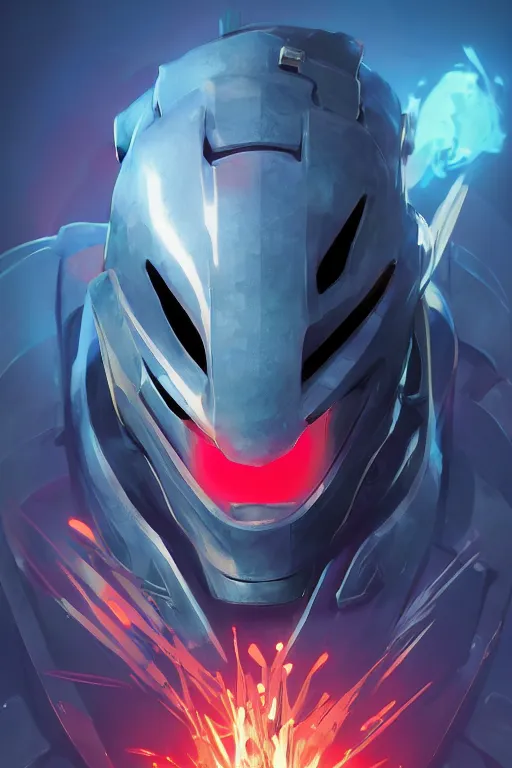 Image similar to epic mask helmet robot ninja portrait stylized as fornite style game design fanart by concept artist gervasio canda, behance hd by jesper ejsing, by rhads, makoto shinkai and lois van baarle, ilya kuvshinov, rossdraws global illumination radiating a glowing aura global illumination ray tracing hdr render in unreal engine 5