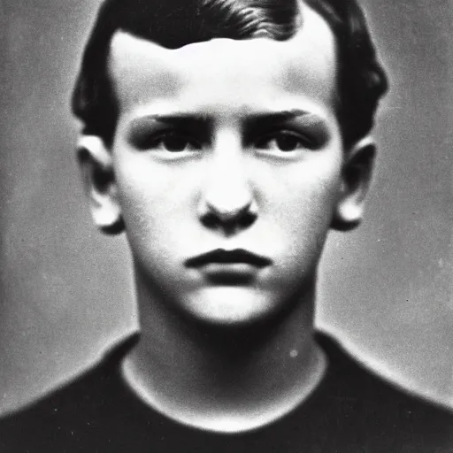 Image similar to close up photo of a attractive young male by Diane Arbus and Louis Daguerre