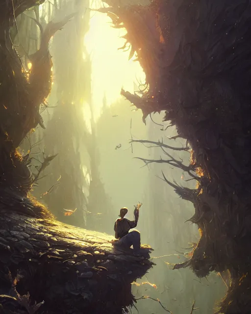 Image similar to portrait of young method man with silver fangs, stephen bliss, unreal engine, fantasy art by greg rutkowski, loish, rhads, ferdinand knab, makoto shinkai and lois van baarle, ilya kuvshinov, rossdraws, tom bagshaw, global illumination, fan art, radiant light, detailed and intricate environment