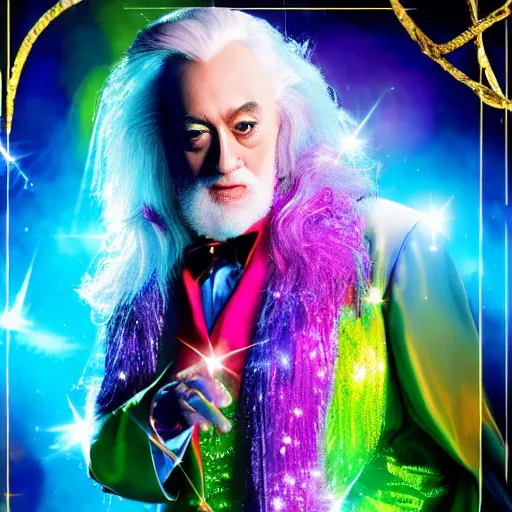 Prompt: flamboyant disco Dumbledore 8k