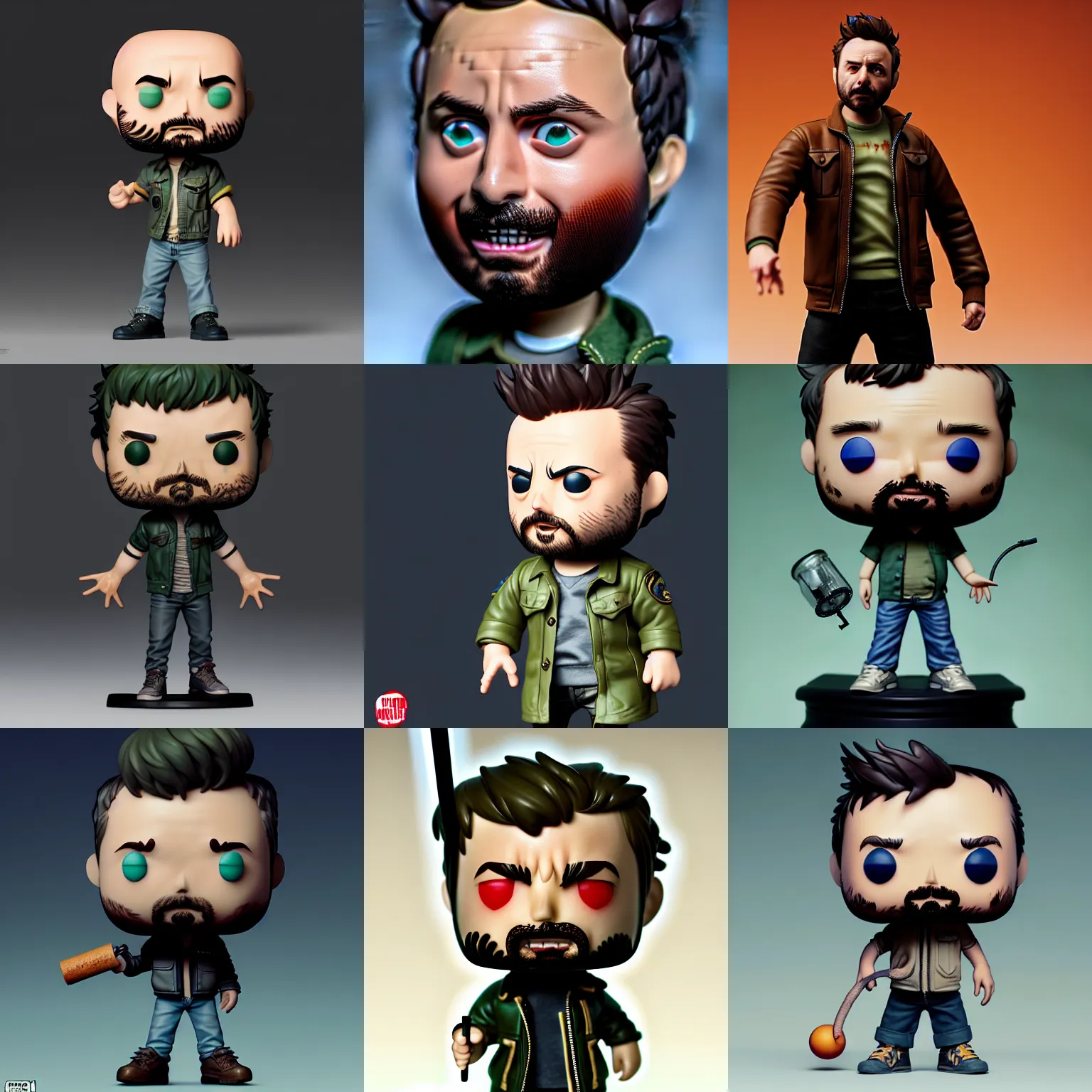 Prompt: charlie kelly day man funko pop, by tom bagshaw and ilya kuvshinov, rtx rendering, octane render 1 2 8 k, maya, extreme high intricate details by wlop, digital anime art by ross tran, medium shot, composition by sana takeda, dramatic lighting by greg rutkowski