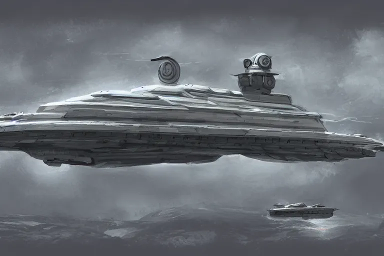 Image similar to Concept art of a U-Boat spaceship