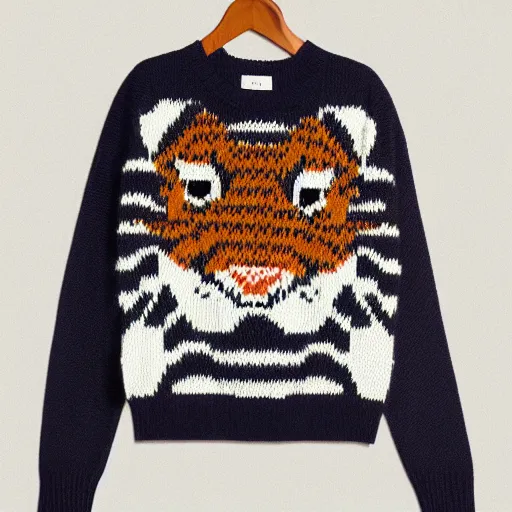 Image similar to knitted tiger jumper