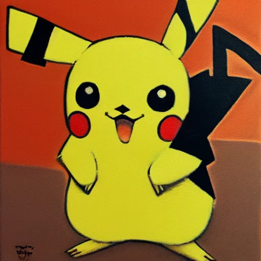 Prompt: pikachu oil painting picasso