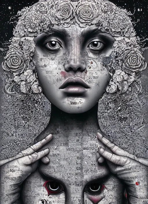 Image similar to Android goddess painting by Dan Hillier, trending on artstation, artstationHD, artstationHQ, 4k, 8k