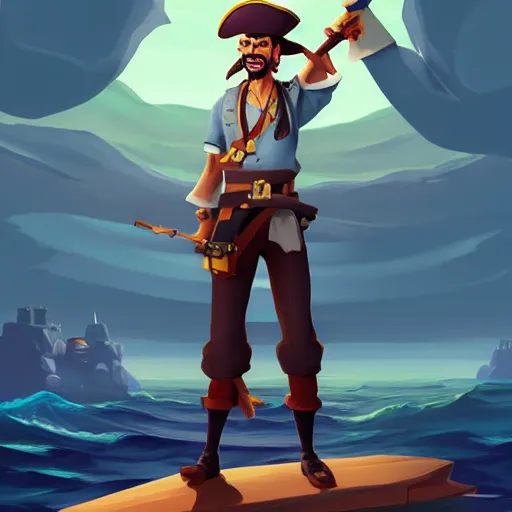 Image similar to painting jack the pirate on sea of thieves game avatar hero smooth face median photoshop filter cutout vector behance hd by jesper ejsing, by rhads, makoto shinkai and lois van baarle, ilya kuvshinov, rossdraws, illustration, art by ilya kuvshinov and gustav klimt