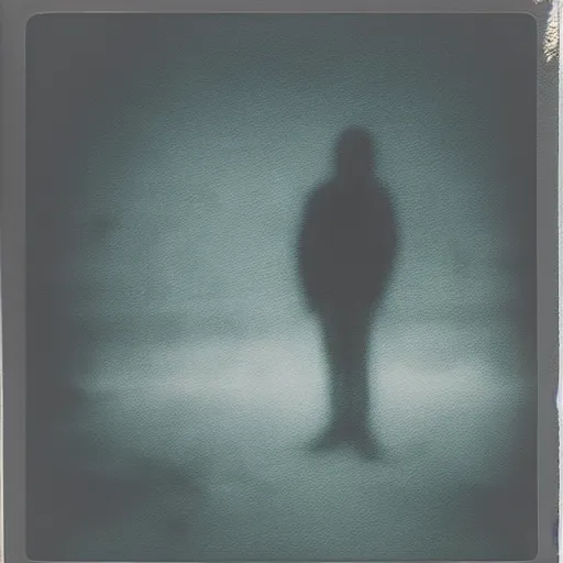 Image similar to you are lost in your mind, alone, polaroid, laminal space, foggy