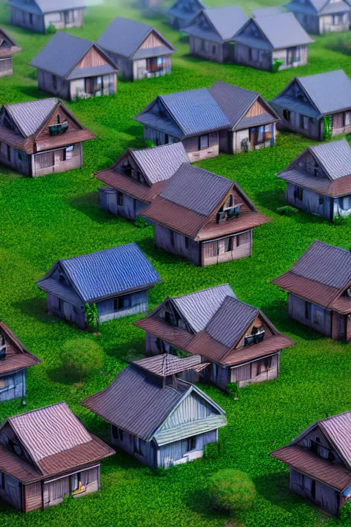 Image similar to stacked houses, solarpunk, studio ghibli, octane render, 4 k