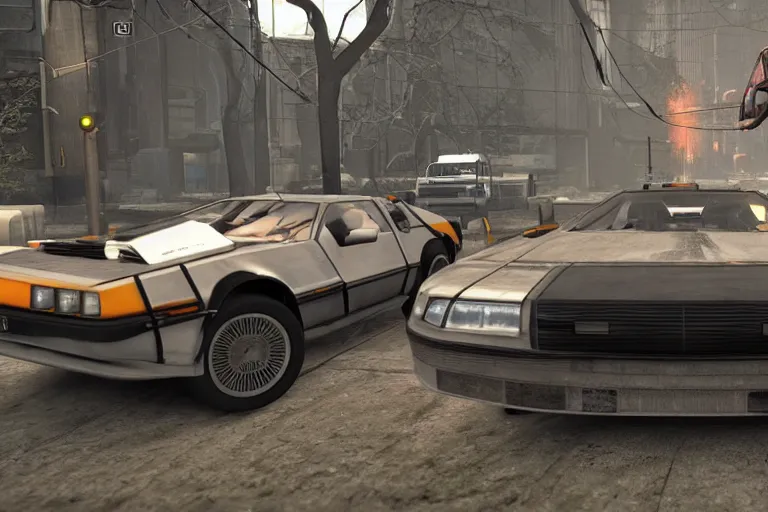 Image similar to delorean in half - life 2