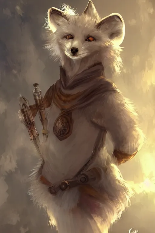 Image similar to an anthropomorphic medieval fox with a fluffy tail, backlighting, trending on artstation, digital art, furry art, trending on furaffinity, fantasy art, by kawacy