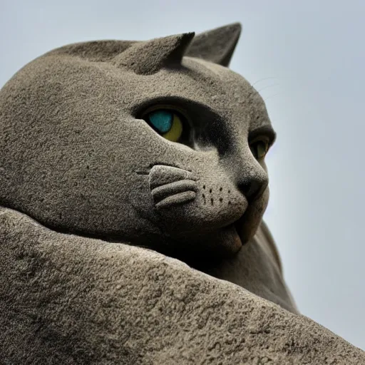 Image similar to stone statue of a cat