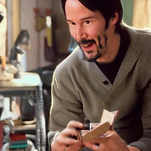 Image similar to photo of keanu reeves in wallace and gromit