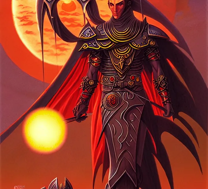 Image similar to the dark sun of athas,'dark sun'- campaign setting, brom's dark sun art