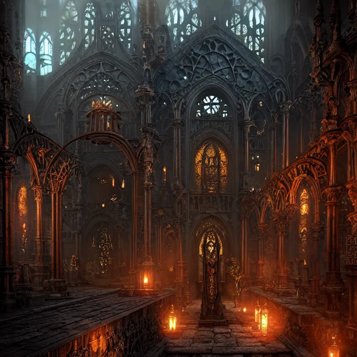 Image similar to steam necropolis, memento mori, gothic, neo - gothic, art nouveau, hyperdetailed copper patina medieval icon, stefan morrell, philippe druillet, ralph mcquarrie, concept art, steampunk, unreal engine, detailed intricate environment, octane render, moody atmospherics, volumetric lighting, ultrasharp, ominous, otherworldly