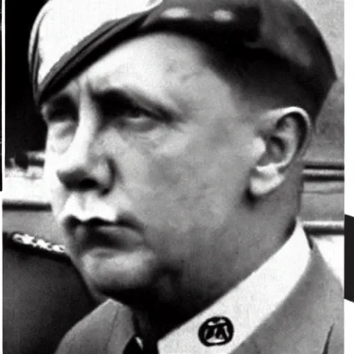 Image similar to the adult child of adolf hitler and vladimir putin