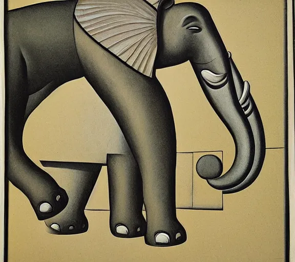 Prompt: elephant with four head by de chirico