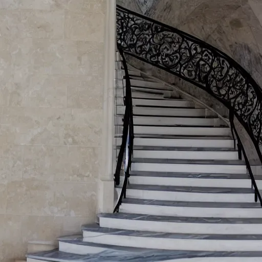 Prompt: marble stairway to heaven