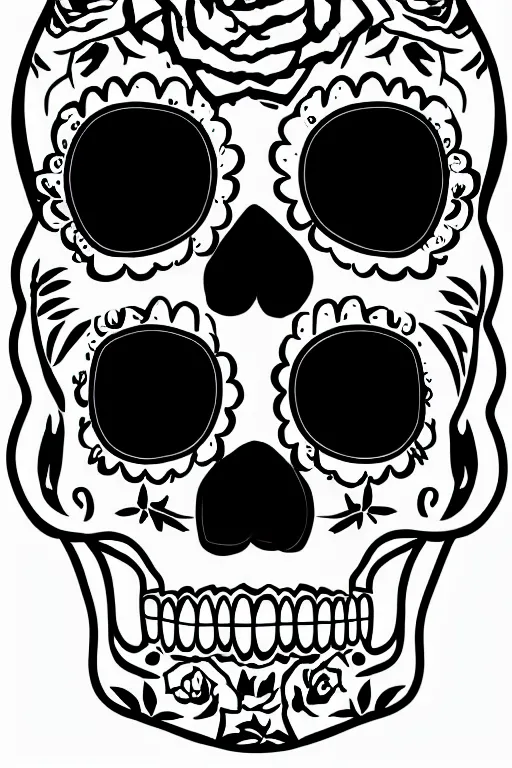 Prompt: illustration of a sugar skull day of the dead girl, art by derek riggs