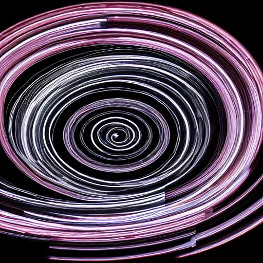 Image similar to endless spiral of time, photorealism, light art, lightpainting