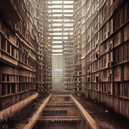 Image similar to Endless Plattenbau, Moscow, Russia, 2045, steampunk