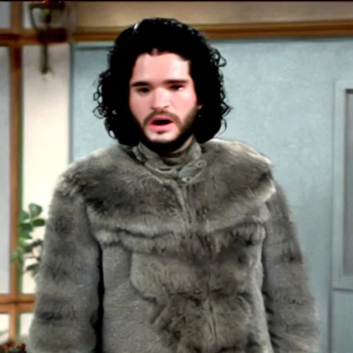 Image similar to screenshot of jon snow in an episode of the golden girls,