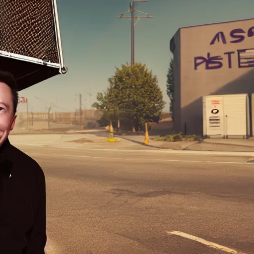 Image similar to portrait of elon musk as a homeless person carrying garbage can, ultra realistic photography, highly detailed, photorealistic, octane render, 8 k, unreal engine