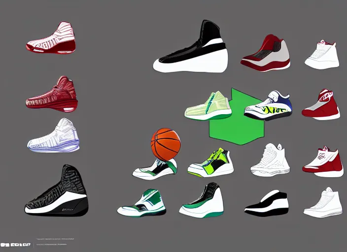 Prompt: basketball sneakers concept of hulking, trending on artstation, smooth, sharp focus