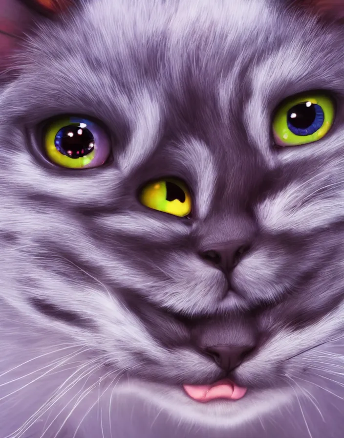 super cute but angry cat, portrait, face symmetry