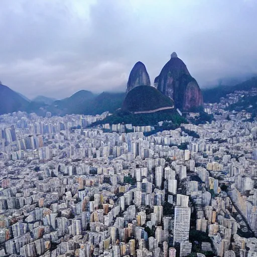 Prompt: a photo of snowy rio de janeiro city