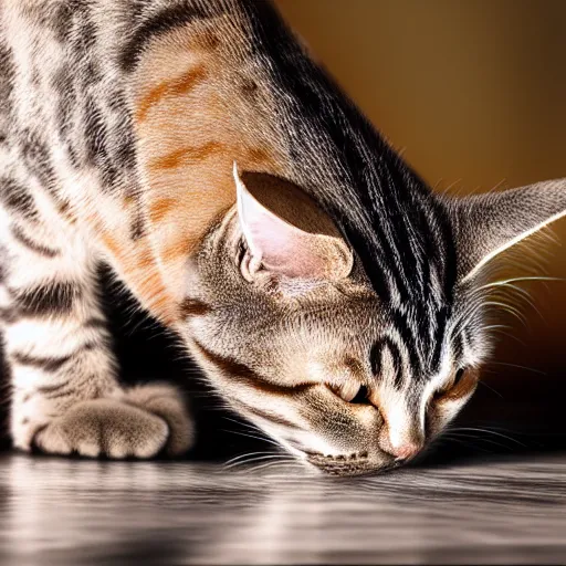 Image similar to cat drinking water, 4k realistic photo