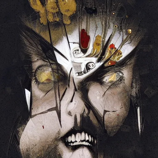 Image similar to no fears, okay one fear, by Dave McKean