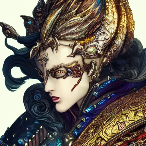 Prompt: portrait art of 8k wraith with exquisite armor, detailed intricate ornate magical armor made of energy, organic, full of colour, cinematic lighting, battered, trending on artstation, 4k, hyperrealistic, focused, extreme details, unreal engine 5, cinematic, masterpiece, art by ayami kojima