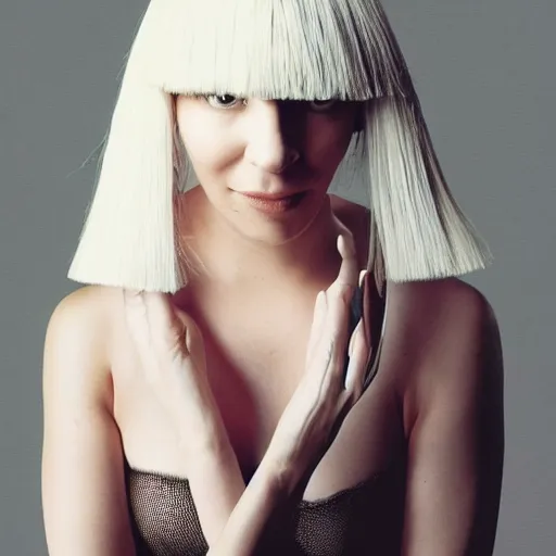 Image similar to Sia furler artistic photoshoot full body