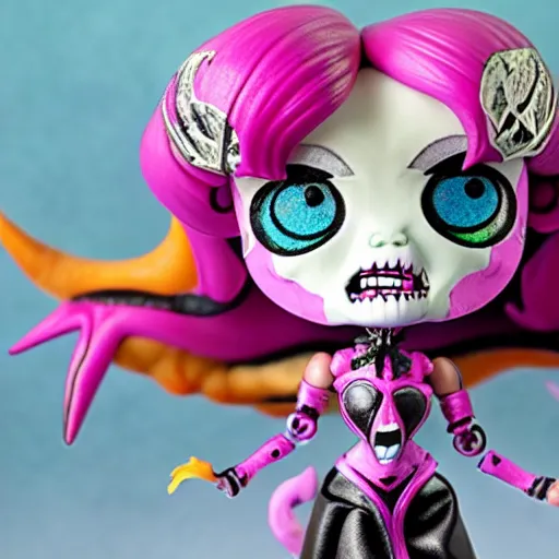 Image similar to a c'thulhu monster high action figure, product shot