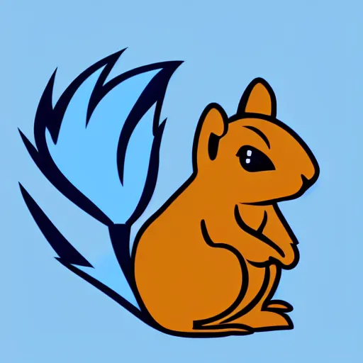 Image similar to A logo of a cute cartoon squirrel holding a blue diamond, trending on artstation