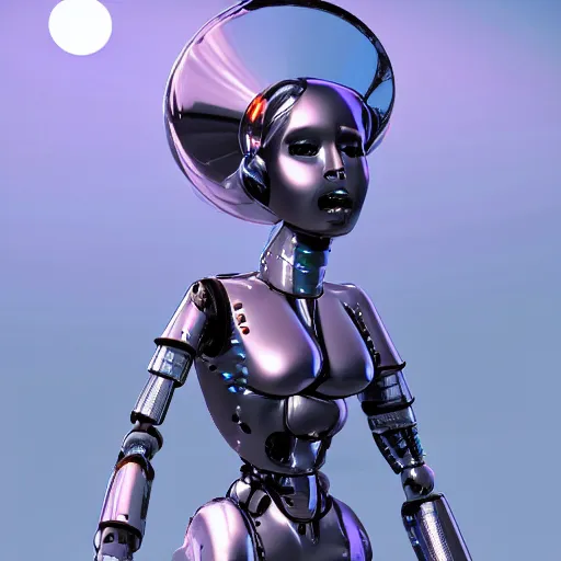 Image similar to robot space hooker, realistic