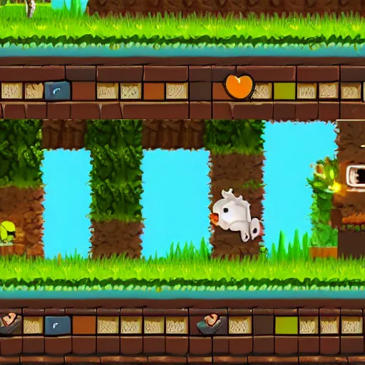 Prompt: screenshot of an indie game about rabbits