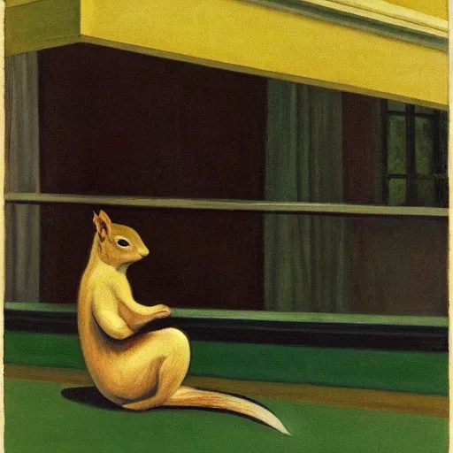 Prompt: Squirrel by Edward Hopper