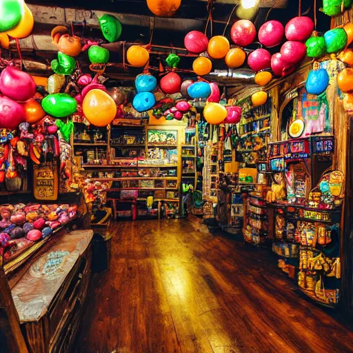 Prompt: a 3 5 mm photo of a scene inside an extremely dark, creepy, dusty, old mysterious wooden, candy shop with heaps of character and details. there are three gigantic magic jelly beans shiny, neon brightly magically glowing. ultra realistic, 4 k