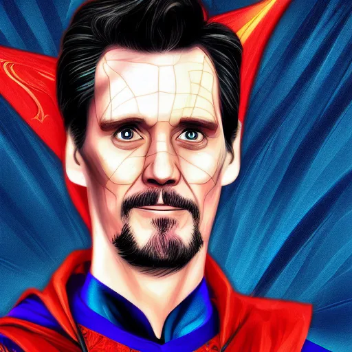 Image similar to Digital painting of Jim Carrey as Doctor Strange