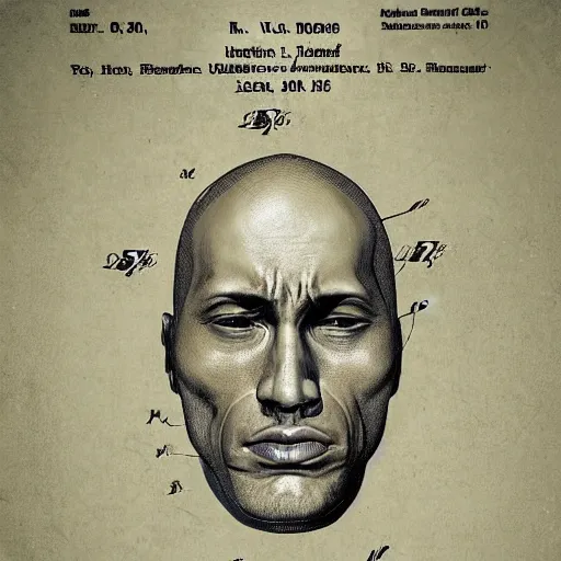 Image similar to US patent of Dwayne Johnson's head