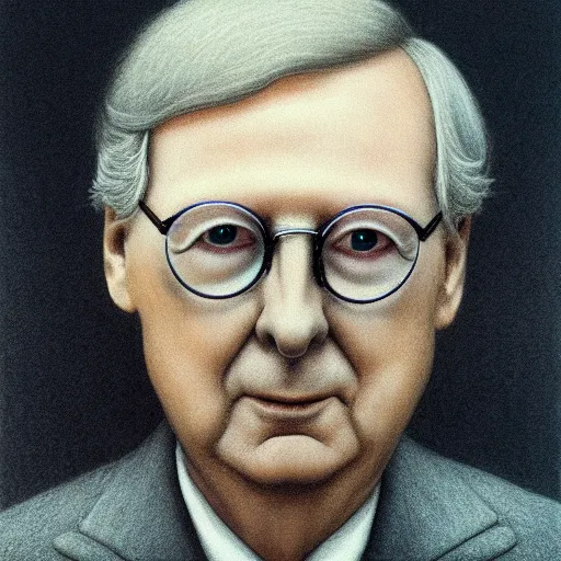 Image similar to Minority Leader Mitch McConnell. Zdzisław Beksiński