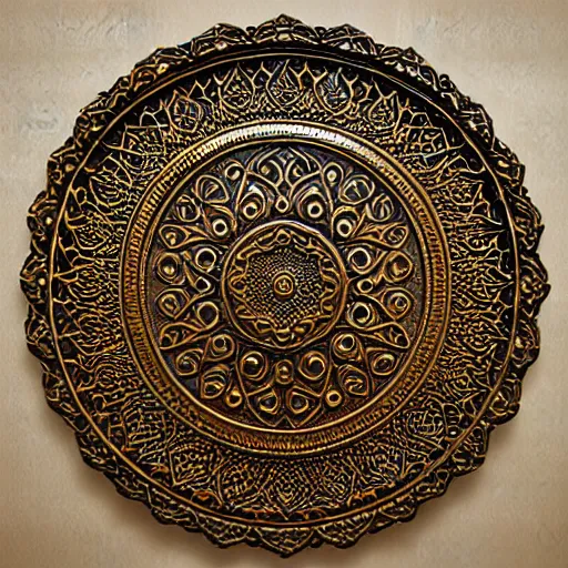 Prompt: gorgeous ornated bronze realistic detailed makkah city wall decoration with filigree