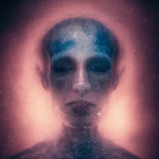 Prompt: hyperrealistic portrait photo of an opened human head morphing into nebulas, dark background, anatomically correct, moody, medical photography, insane details, dramatic lighting, 8k,